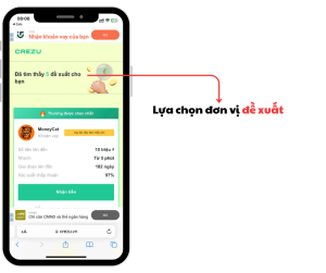 Bước 3 Nhận đề xuất từ gói vay crezu