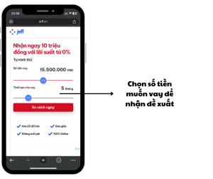 Chọn số tiền muốn vay