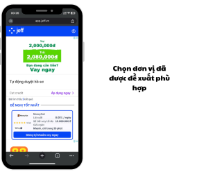chọn gói vay được đề xuất
